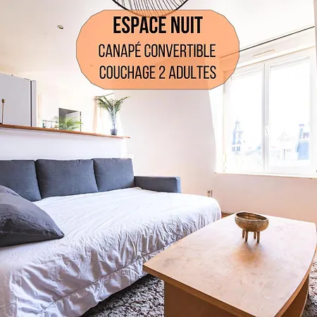Dahlia - Ideal Pour Familles & Pros - Hypercentre - Vue Fontaine Sube Et Cathedrale - Wifi - Machine A Laver - Gare, Cathedrale De Reims, Commerces, Restaurants & Transports En Commun Accessibles A Pied En Moins De 10 Minutes Lägenhet