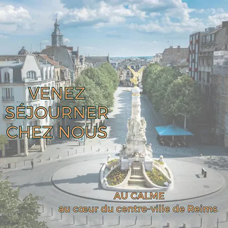 Dahlia - Ideal Pour Familles & Pros - Hypercentre - Vue Fontaine Sube Et Cathedrale - Wifi - Machine A Laver - Gare, Cathedrale De Reims, Commerces, Restaurants & Transports En Commun Accessibles A Pied En Moins De 10 Minutes Lägenhet Reims